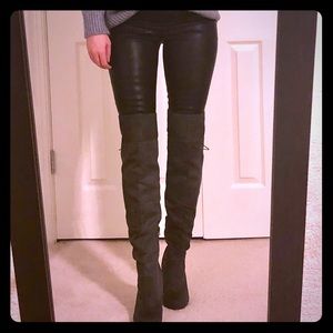 Gray faux suede over the knee boots. Never worn!